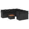 VidaXL Salon de Jardin avec Coussins 9 pcs, Canapés de Terrasse, Ensemble de Meubles de Patio, Mobilier d'Extérieur, Noir 3255859
