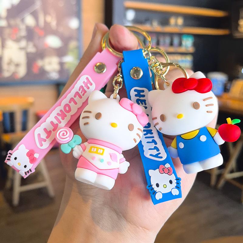 Ключница Kt Sanrio Фигурка кота Kt Брелок Курамицу Студенческий Маленький Подарок Каваи Милые Персонализированные Подарки Мода Y2k Игрушки Аниме