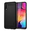 Case for Your Samsung Galaxy A70 In Black Carbon Fiber TPU