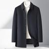 FAPAI Men's Merino Wool & Cashmere Blend Mid-Length Overcoat
