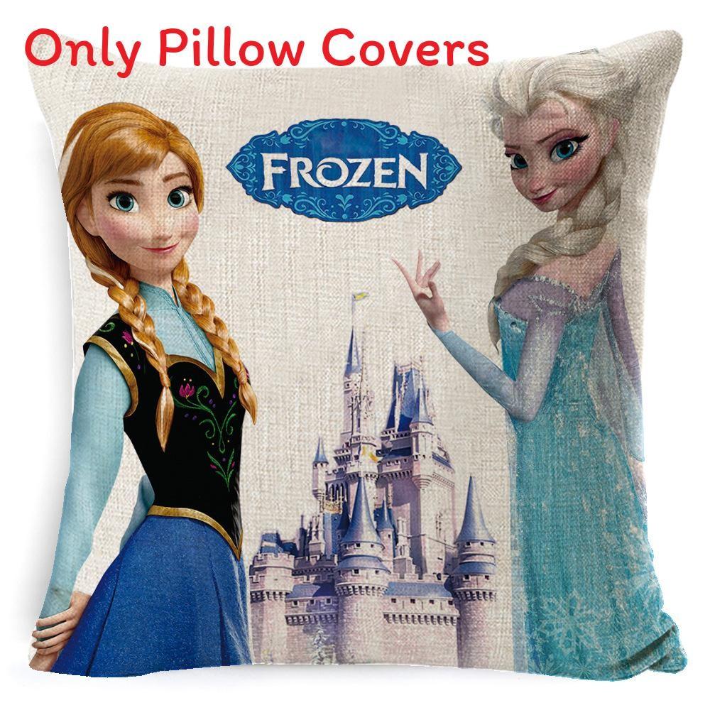 The Frozen Snow Queen Cartoon Cushion Cover Linen Material Cozy Spaces Home