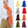 Women Scarf Shawl Solid Color Soft Fabric Scarf Thin Breathable Shawl Versatile Winter Outdoor Accessory