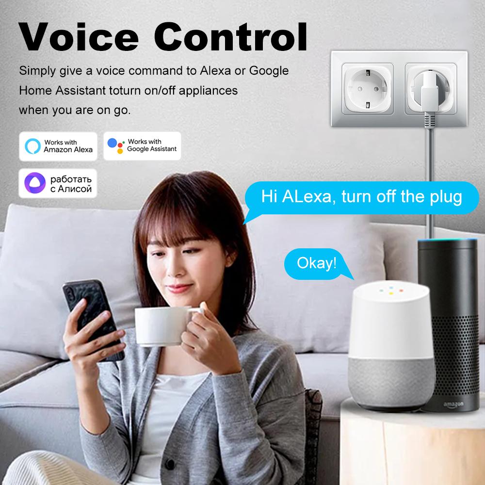 Tuya Smart WiFi Bluetooth EU Plug 20A Розетка с мониторингом мощности Таймер Розетка Блокировка от детей Google Home Alice SmartThings Alexa