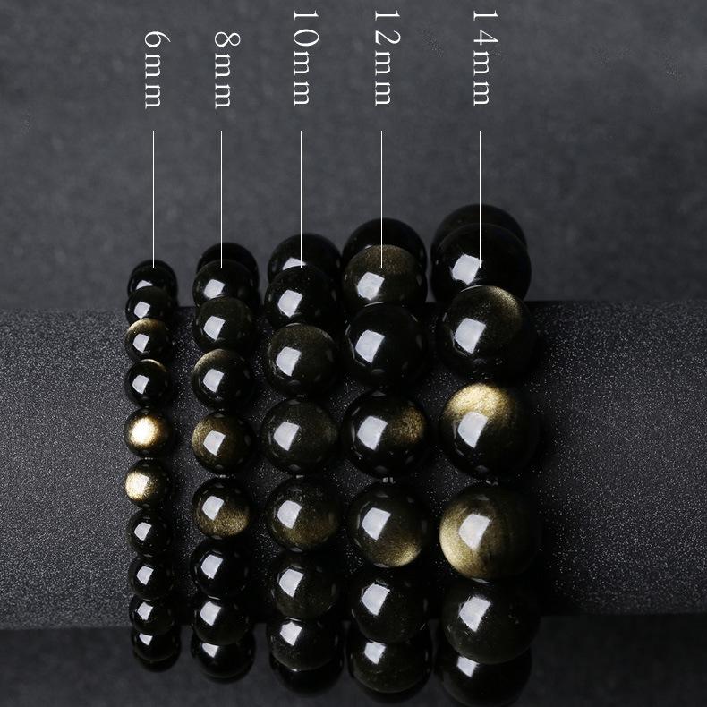 Браслет из натурального радужного обсидиана с ледяным обсидианом, золотым обсидианом, серебряным обсидиановым кристаллом, украшения в подарок