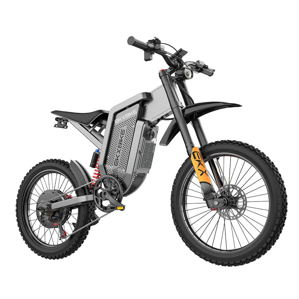 EKXBIKE Электровелосипед X21 MAX Trail с 3000 Вт, Samsung 60 В 30 Ач, Максимальная скорость до 85 км/ч, Ручка газа половинного поворота, Шина 70/100-19, ЖК-панель