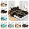 Комплект постельного белья из четырех предметов с мраморным узором, 3D цифровая печать, защитный чехол для матраса