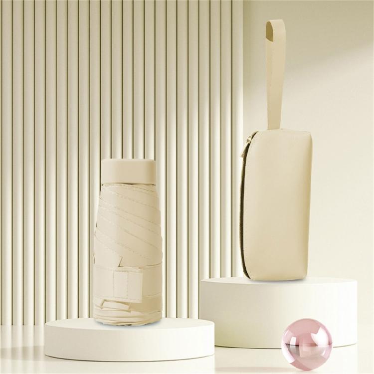 Small Rain and Sun Umbrella Pocket Size Rain Cover with Storage Box Foldable