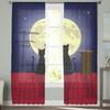 Прозрачные оконные шторы с рисунком животного кота для гостиной, спальни, современная вуаль, тюлевые шторы, тканевые шторы для кухни