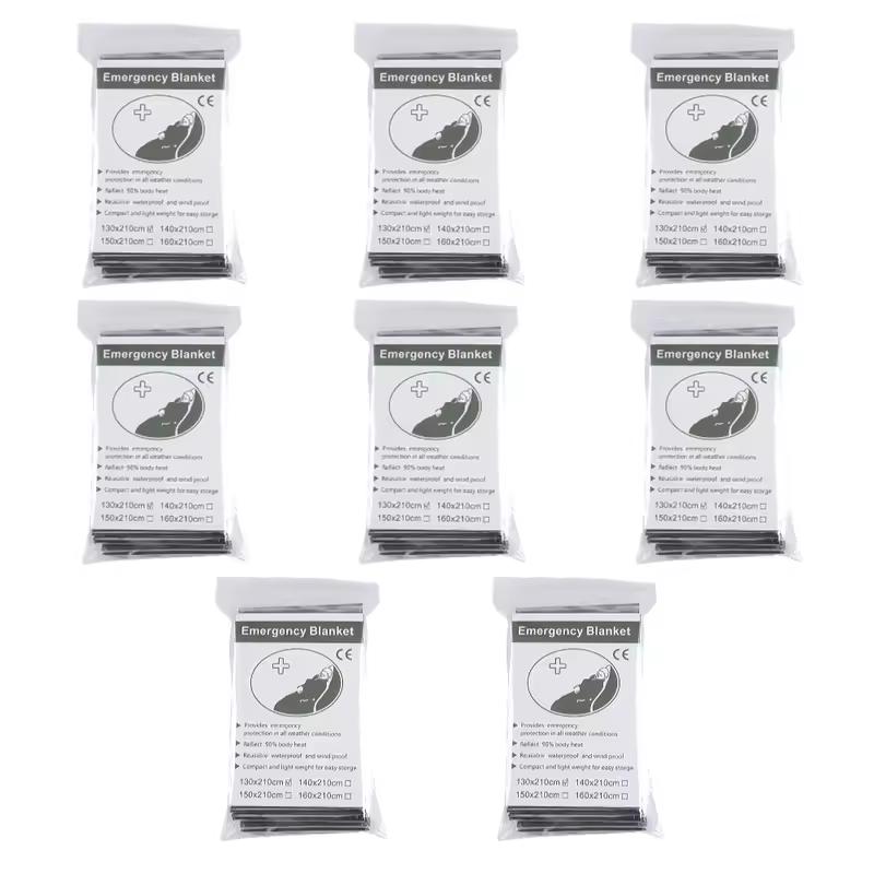 1-10 шт. аварийное одеяло для выживания на открытом воздухе, военный спасательный комплект, ветрозащитное водонепроницаемое фольгированное термоодеяло для кемпинга