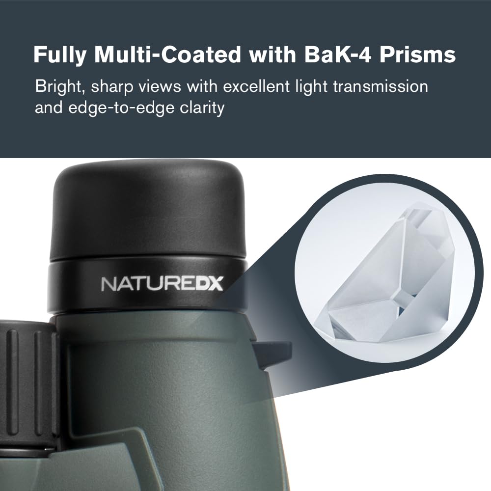 Celestron Nature DX 12x56 Binoculars 56mm objective large phase waterproof (12x magnification, lens, BaK-4 prism, aperture, coating, design, green,