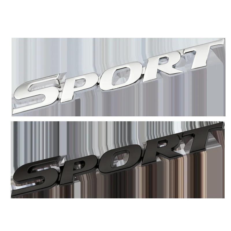 1PC Car Accessories Sticker Styling Metal 3D Chrome Black Car Trunk Racing Sport Word Letter Logo Emblem Badge Decal Sticker
