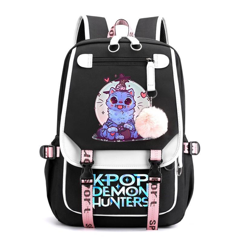 K-Pop Anime Printed Backpack Teens School Bag With Spine Support 20-35L Capacity Oxford Fabric Unisex College Style