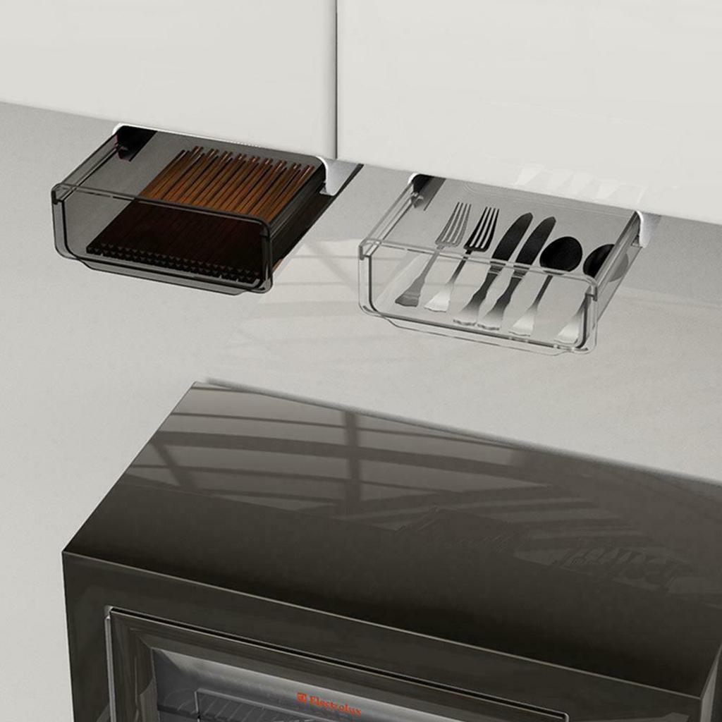 Under Desk Table Drawer Tray Organizer Hidden Storage Box Self Adhesive