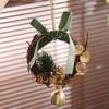 DIY Искусственный Рождественский Венок Подвеска Креативная Многоразовая Шишка Колокольчик Подвеска Имитация Подвесное Украшение Праздничное
