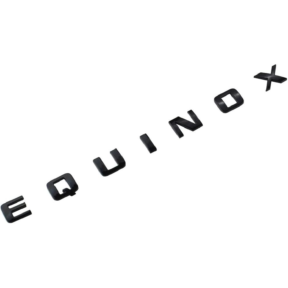2X Equinox Front Door Nameplate Letter Logo 3D Badge Emblem Sport Replacement for Equinox (Gloss Black)