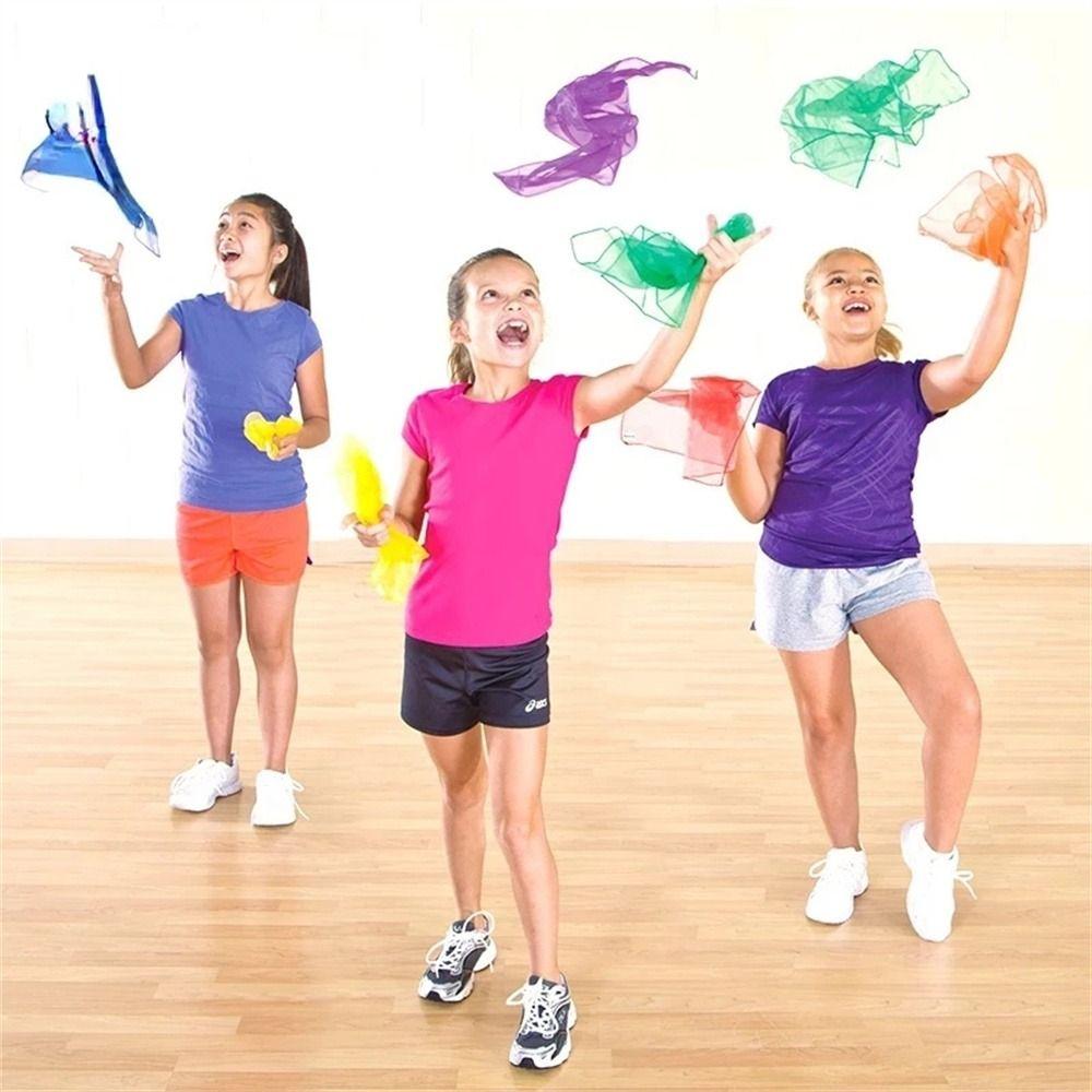 Dance Scarves Sensory Toys Outdoor Game Dance Gauze Gym Towel Juggling Towels Gymnastics Scarves