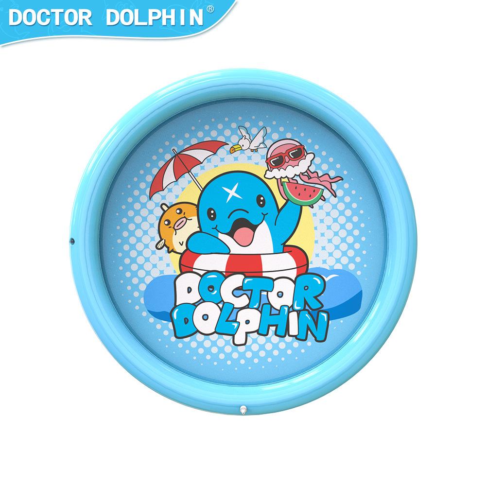 Kids Outdoor Splash Pad PVC Water Play Mat Home Entertainment Summer Slip-Resistant Sprinkler Mat Multicolor