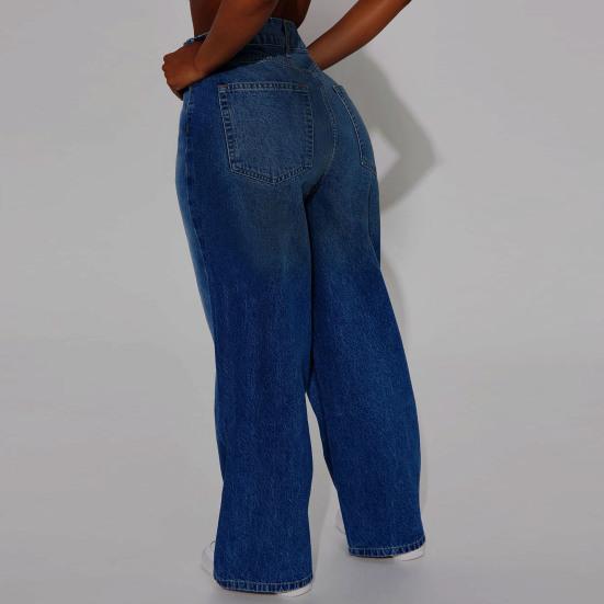 Женские джинсы с широкими штанинами, высокая талия, эластичные, бойфренды, джинсовые брюки, прямой крой, свободные, мешковатые, с карманами