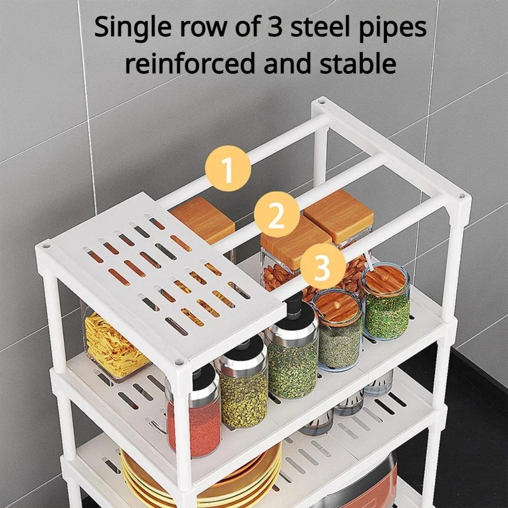 4-уровневая полка для хранения в ванной комнате, полка для хранения приправ на кухне, высокая грузоподъемность, многофункциональная полка для закусок и всякой всячины