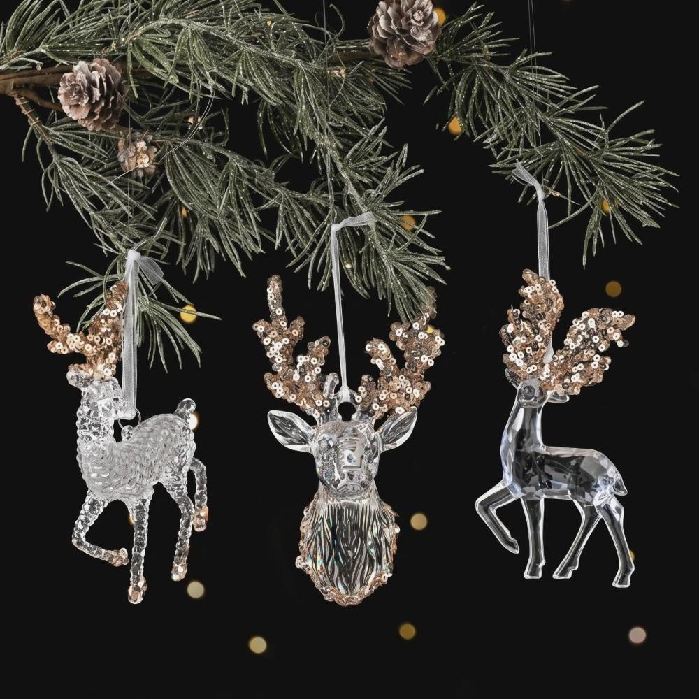 Christmas Reindeer Pendant Snowflake Ballet Girl Xmas Tree Pendants Party Decor