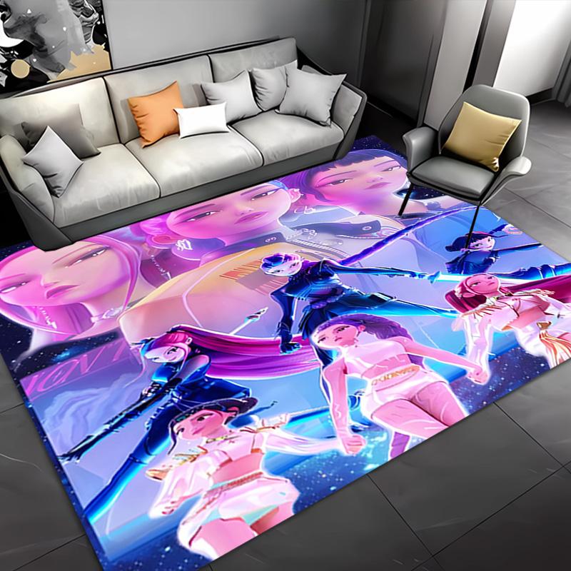 1pc Kpop Hunter4 Entrance Mat, Non-Slip Mat Area Rug,Room Decor, Outdoor Decor, Kitchen Rug,Doormat - Machine Washable, Easy to Clean