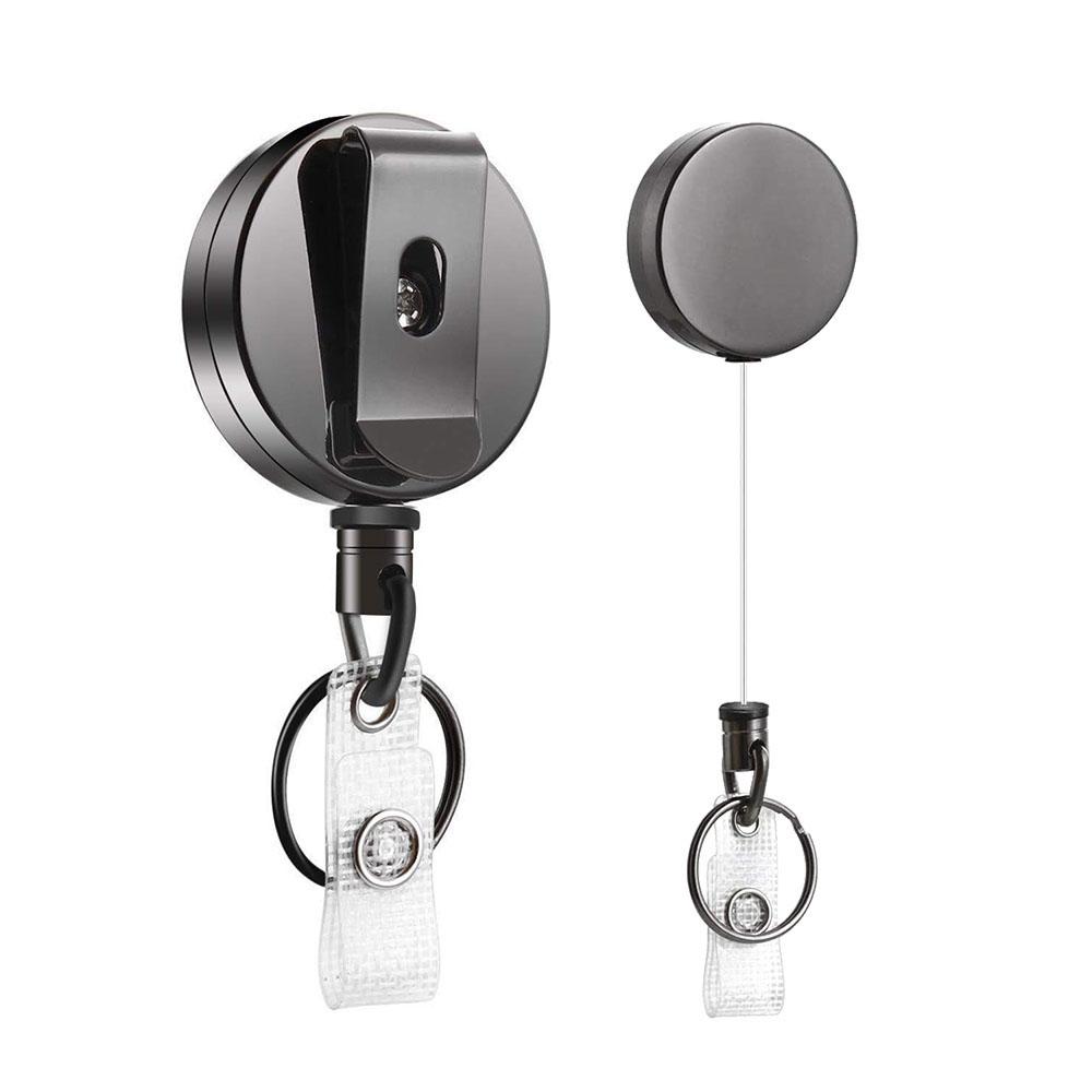 Tag Card Pull Retractable Zinc Zinc Zinc Alloy Key Ring Clips Badge Holder Clip Badge Reel Office Supplies