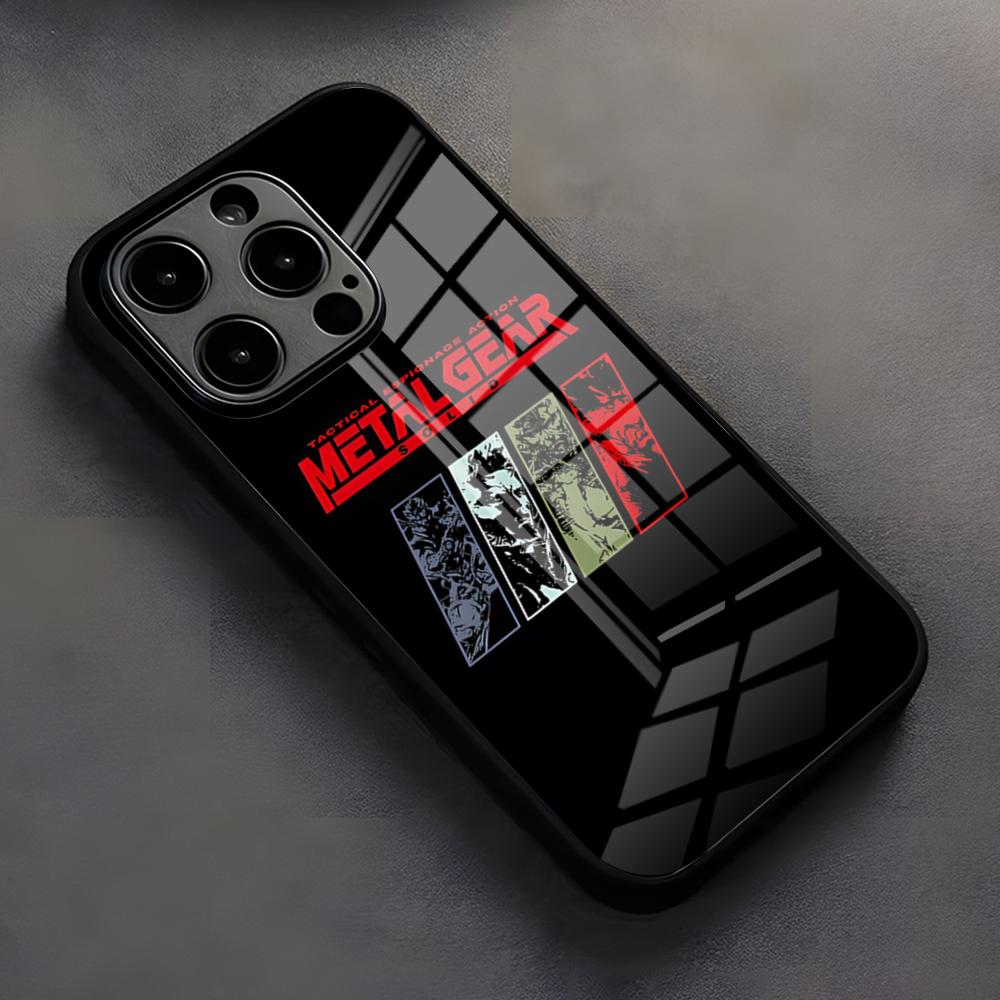 M-Metal G-Gear Solid Phone Case For IPhone 17 Pro Max 16 15 14 Pro Max 13 11 X Xs Xr 8 7Plus Glass Cover