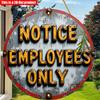 2D Flat 20*20cm1pc Notice Employees Only Warning Round Company Sign, Orange&gray Vintage Wall Art Pendant, Weathered Surface Design Warning Plate