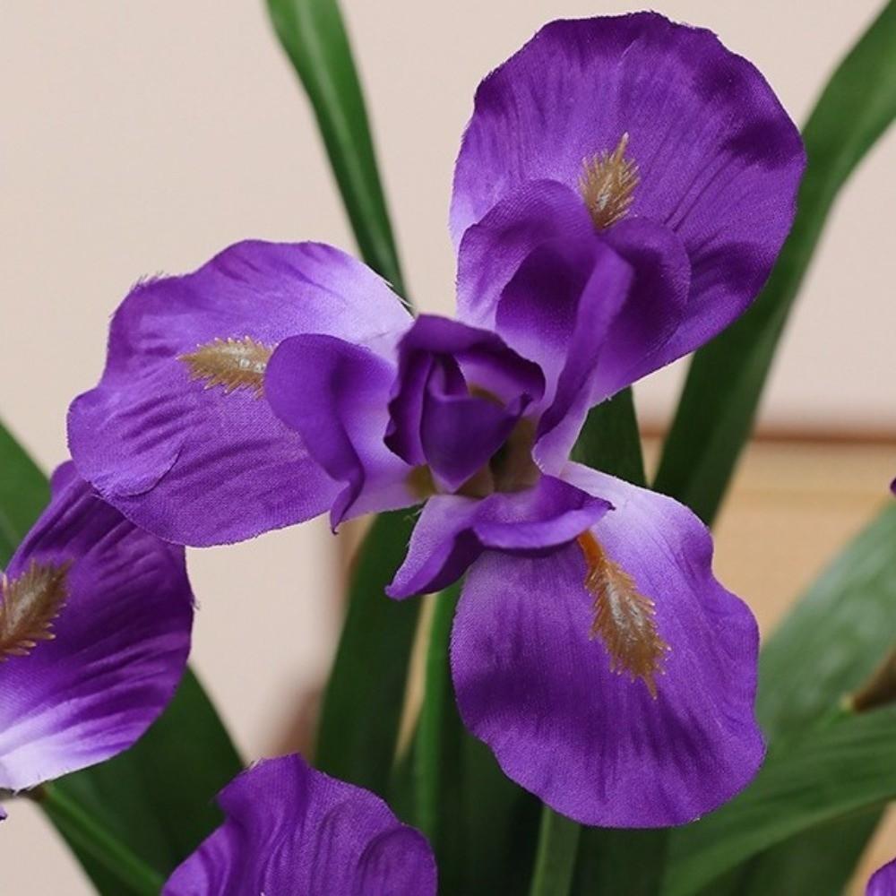 3D Printing Artificial Iris Flower Branch Real Touch Faux Flower Simulation Fleur-de-lis  Desktop