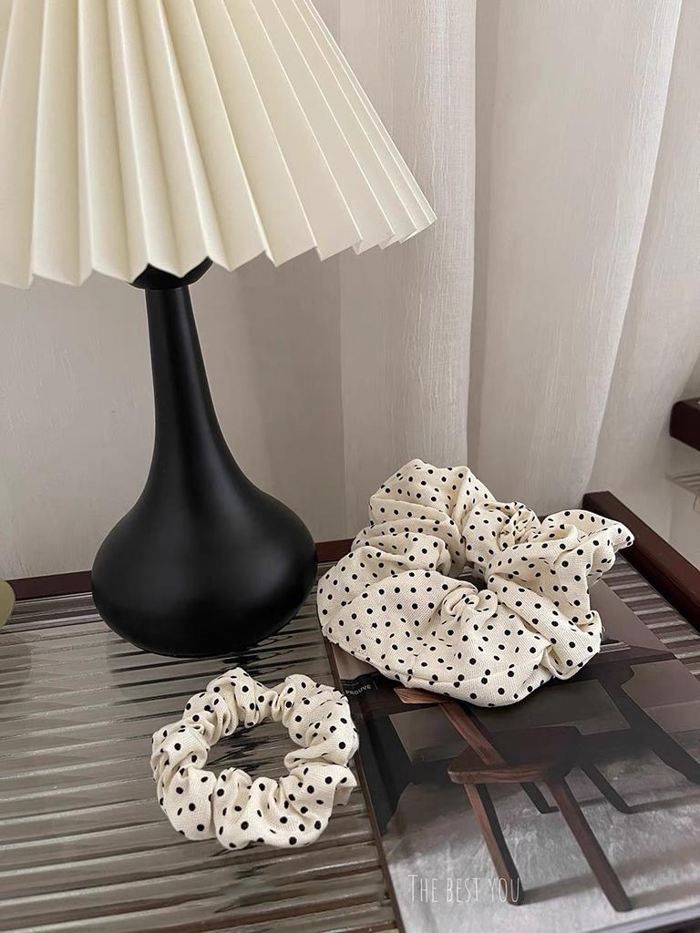 New Scrunchies Polka Dot Large Size Hair Ties Elastic Hair Band Sweet Vintage Hair Rope Women Hair Accessories