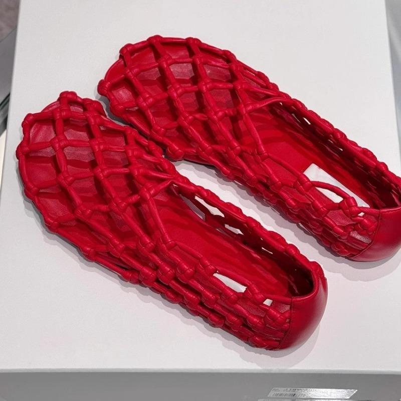 Модные дизайнерские сандалии-лоферы на плоской подошве класса люкс для женщин, модные плетеные полые лоферы, летняя комфортная пляжная повседневная обувь Zapatos De Mujer