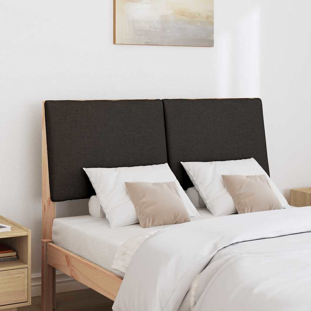 Upholstered Headboard in Black 120 cm Solid Pine Wood