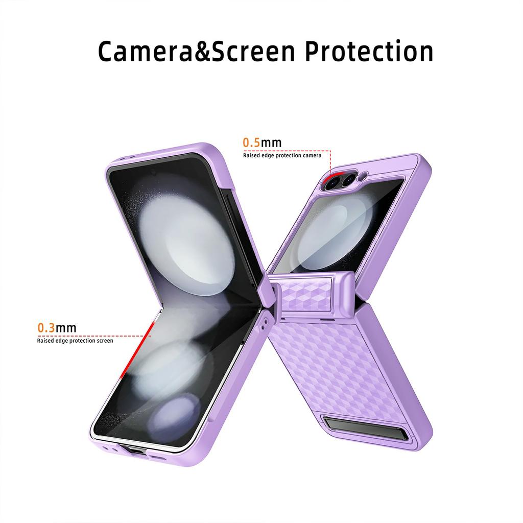 For Samsung Galaxy Z Flip7 FE 5G/Z Flip6 5G Case Hinge Protection Kickstand Hard PC Phone Cover with Screen Film