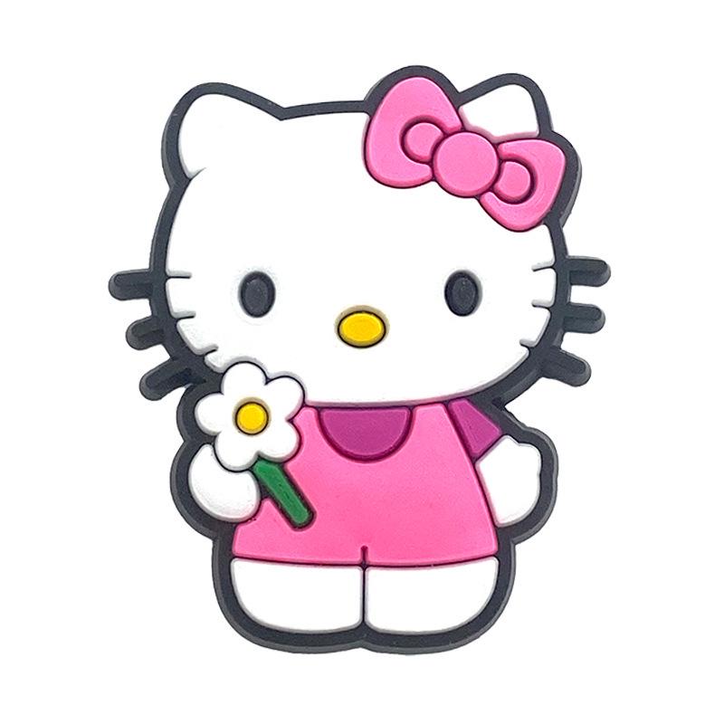 Декоративная пряжка для обуви из ПВХ-резины Hello Kitty - Цветочный аксессуар
