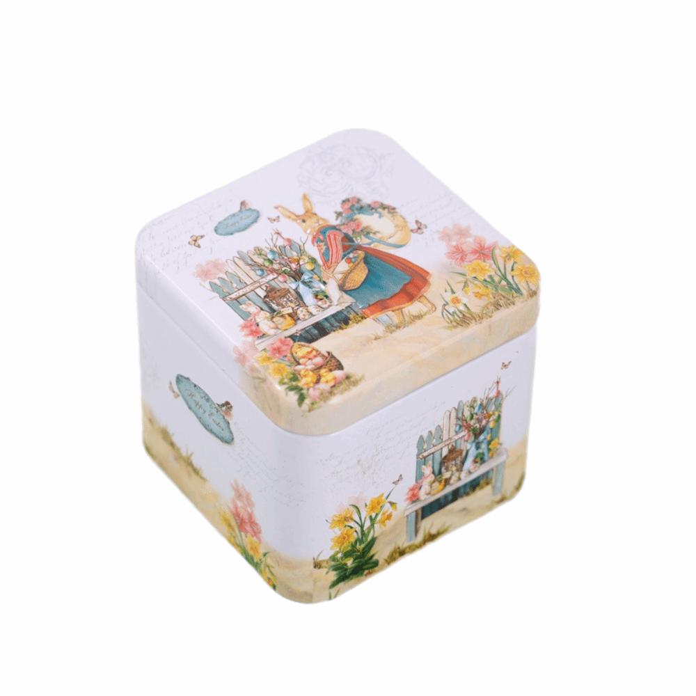 Empty Box Easter Gifts Box Square Shape Easter Egg Box Rabbit Tin Storage Box  Easter Party