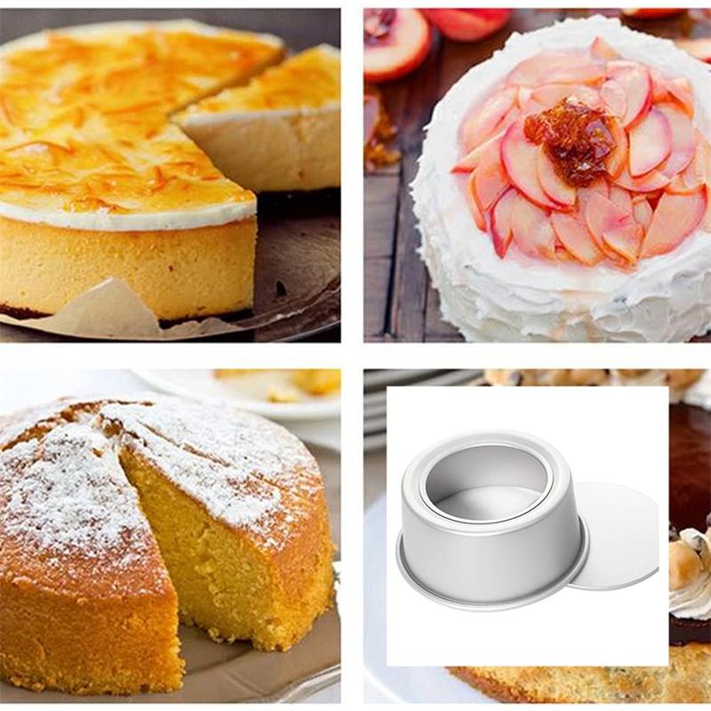 1/2/4 шт. Круглые формы для торта 4 дюйма Съемная нижняя форма для торта Идеальная производительность Алюминиевая шифоновая форма для торта Идеально подходит для выпечки