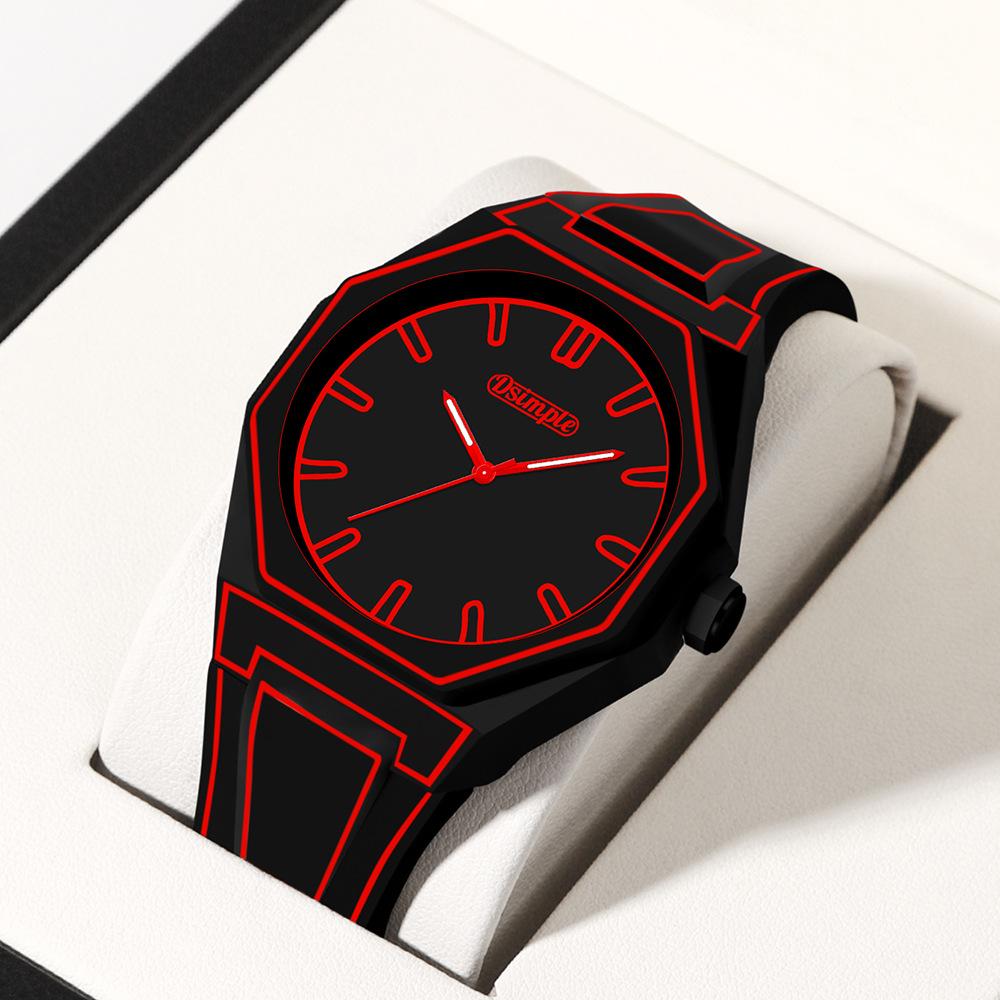 Trend Line Watch Comic Student Two Dimensional Quartz Watch Art Design Personality Watch Trend Watch