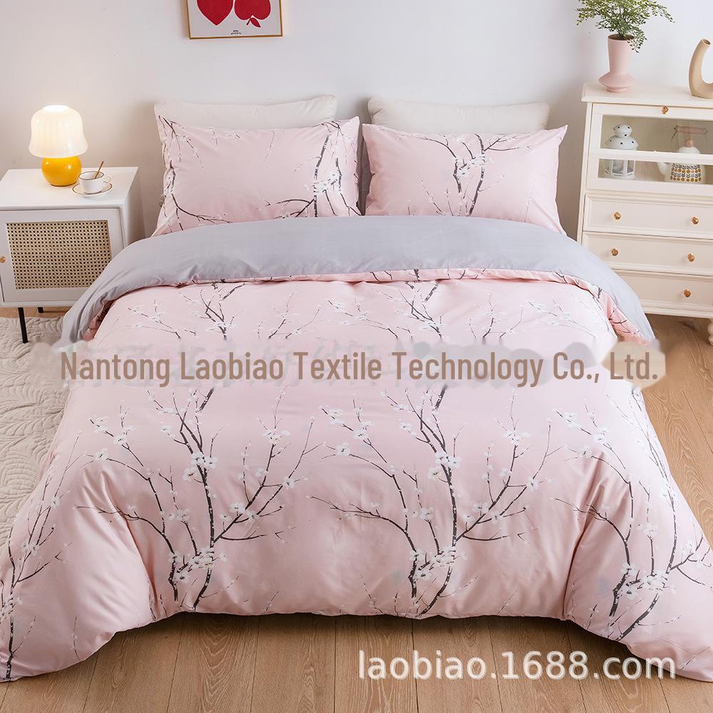 European and American Floral Print Candy Color Bedding Set - 3 Pieces