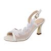 Spring Summer Autumn Fashion Women's Mesh High Heel Sandals Peep Toe Buckle Strap Slingback Shoes Party Versatile Dress Sandals Soft