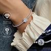 Moissanite Tennis 2CT 8mm Simulated Moissanite 925 Silver 18K White Adjustable Silver Jewelry One Moissanite Bracelet, Diamond, Plated, Gold, Women's