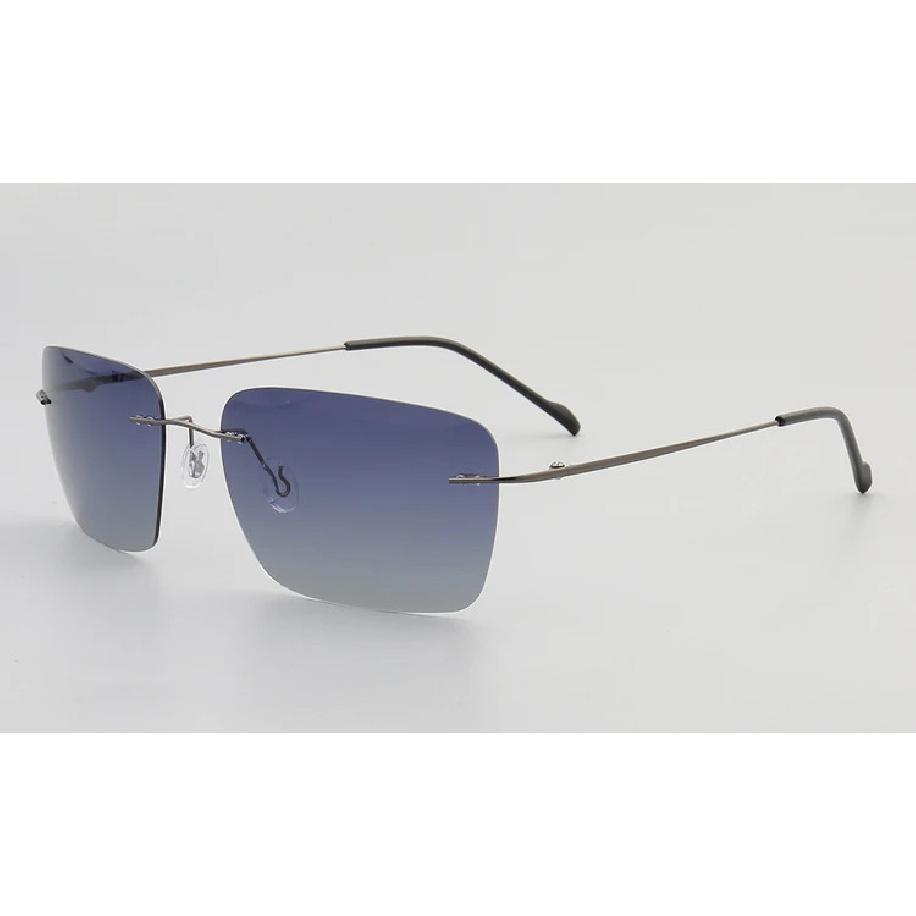 Classic Rectangle Mens Sun Glasses Metal Rimless Sunglasses Womens Polarized UV400 Driving Frames Yellow Brown Night Vision Lens