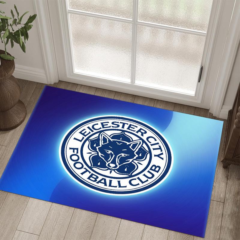Leicester City Football Design Crystal Velvet Carpet Cozy Non?Slip Printed Rug For Bedroom Living Room Entrance