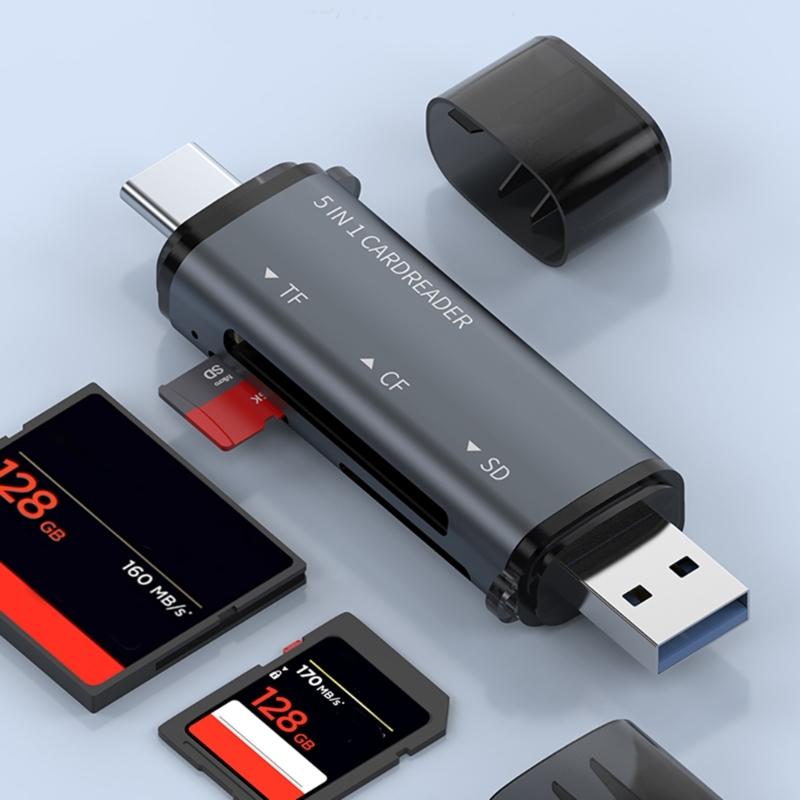 Универсальный USB-C кардридер, адаптер из алюминиевого сплава, совместим с картами TF до 1 ТБ
