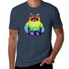 Rainbow Raccoon Tshirt Minimalist Casual Short Sleeve Top