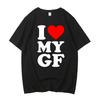 Женская повседневная футболка с принтом «Я люблю своего парня» с круглым вырезом и коротким рукавом, летняя женская одежда. Я люблю свою девушку.