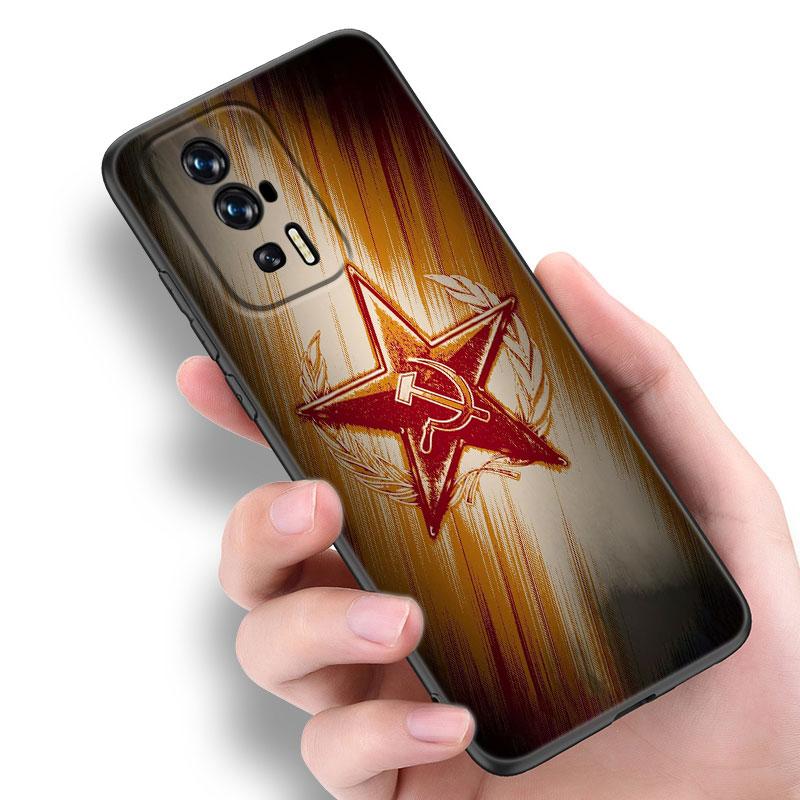 Черный чехол для телефона с изображением флага СССР для Xiaomi Redmi 11 Prime 11A 12C 13C A1 A2 + 12 4G 10 5G 8A 9A 10A 9C 10C 9i 12R Note 9T