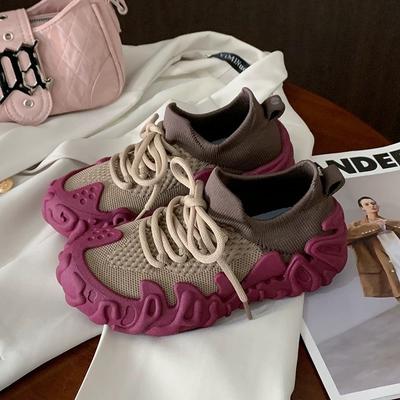 Модная женская спортивная обувь Удобные легкие кроссовки Дышащая сетка Обувь на платформе Модная женская уличная повседневная обувь