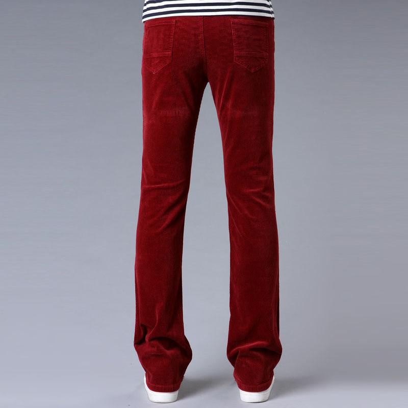 Мужские повседневные расклешенные брюки большого размера из вельвета