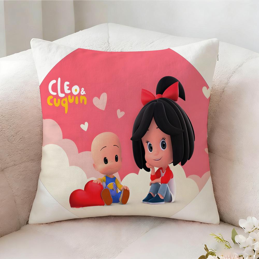 Cleo And C-Cuquin Anime Pillow Case Pillowcase, Double-Sided Printed, Sofa Cushion, Bedroom Headboard Pillow