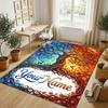 Tree Life Theme Soft Crystal Velvet Rug Custom Name & Text Print Non Slip Floor Rug for Bedroom Living Room